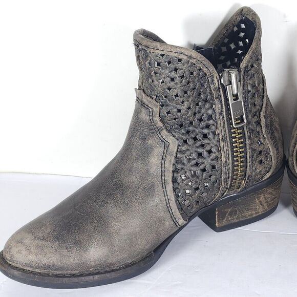Corral CircleG Women’s US6,5 Leather Distressed Gray Cutout Ankle Western Boots - Picture 8 of 16